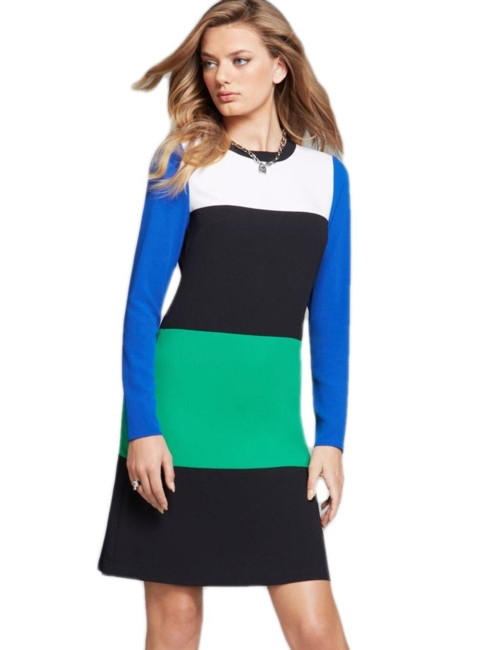MICHAEL Michael Kors Long Sleeve Colorblock Sheath Dress